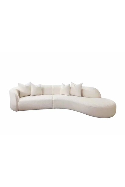 COMO Curved sofa beige fabric